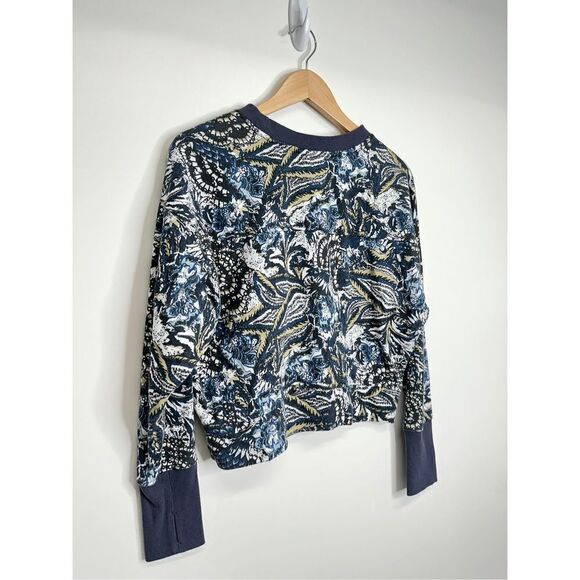 Joie Blue Paisley‎ Shirt Size Medium Long Sleeve Crew Neck Floral Print - Picture 2 of 7